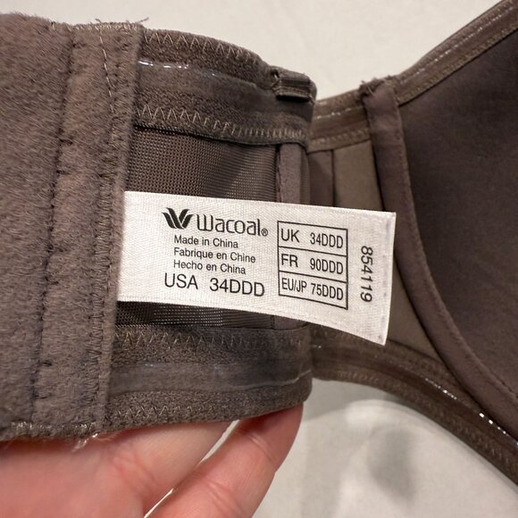Wacoal Red Carpet Strapless Bra 34DDD Gray Silicone Grip 854119 - Picture 3 of 4
